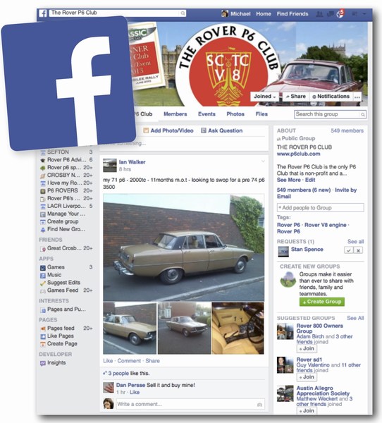 Rover P6 Club on Facebook